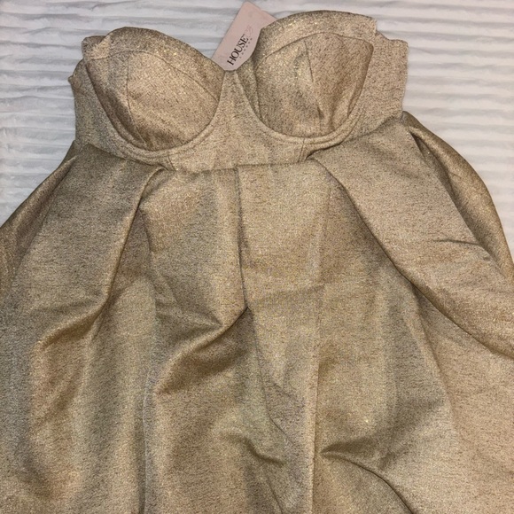 House of CB Gold Cocktail Dress NWT - Picture 2 of 8